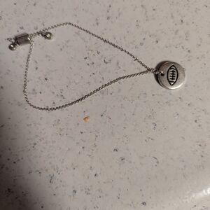 Charming Charlie Silver Football Charm Bracelet